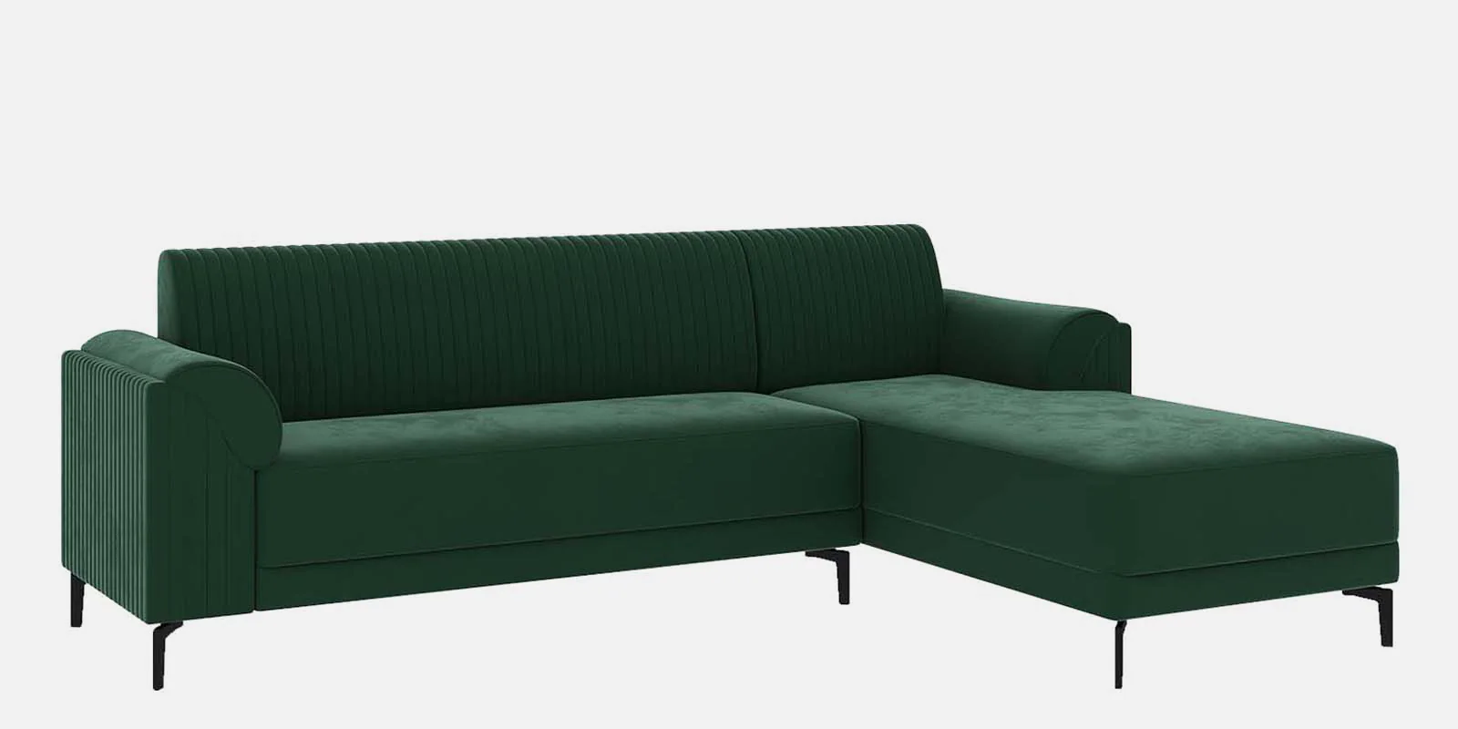 Verdant RHS Sectional Sofa in Emerald Water-Repellent Velvet - Image 4